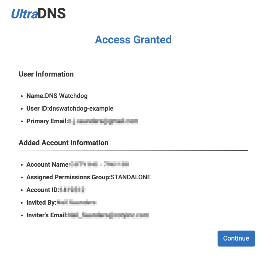 Confirmation that DNS API access has been granted
