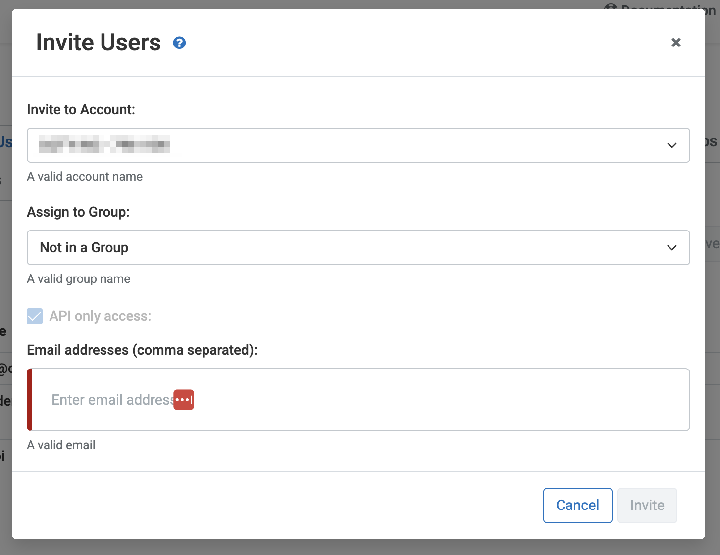 The UltraDNS portal showing the Accounts section
